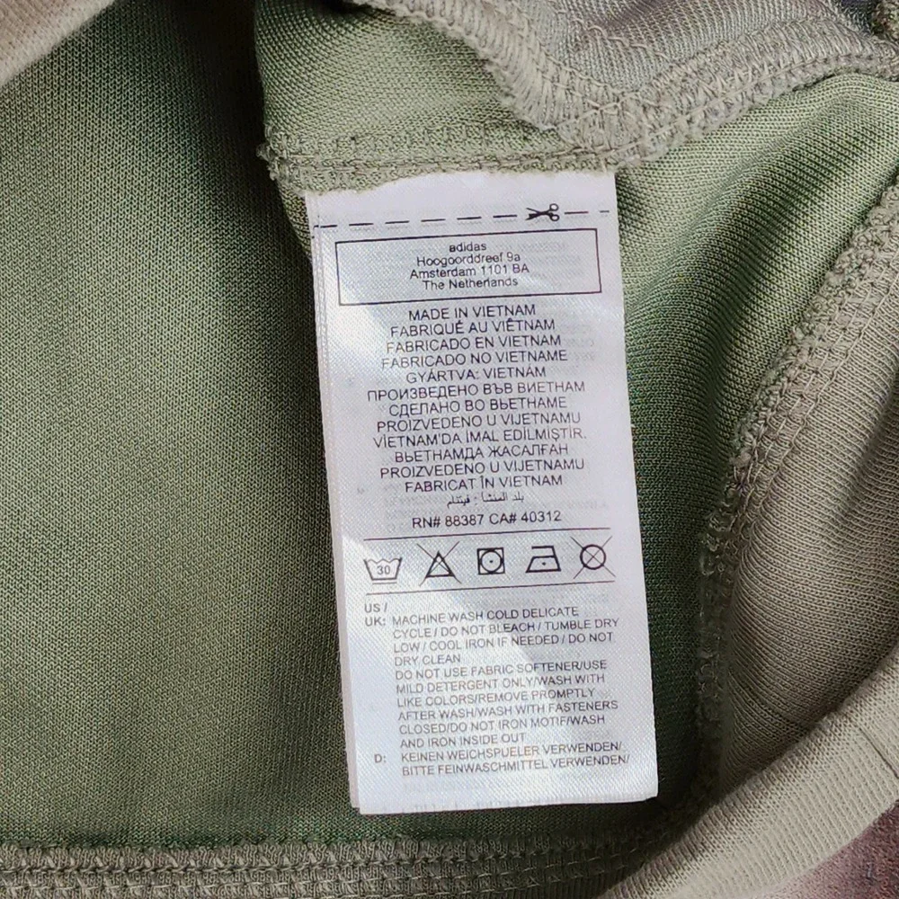 Adidas Sweatshirt S Mens Sage Green Mock Neck Kangaroo Pocket HT1271 Athleisure